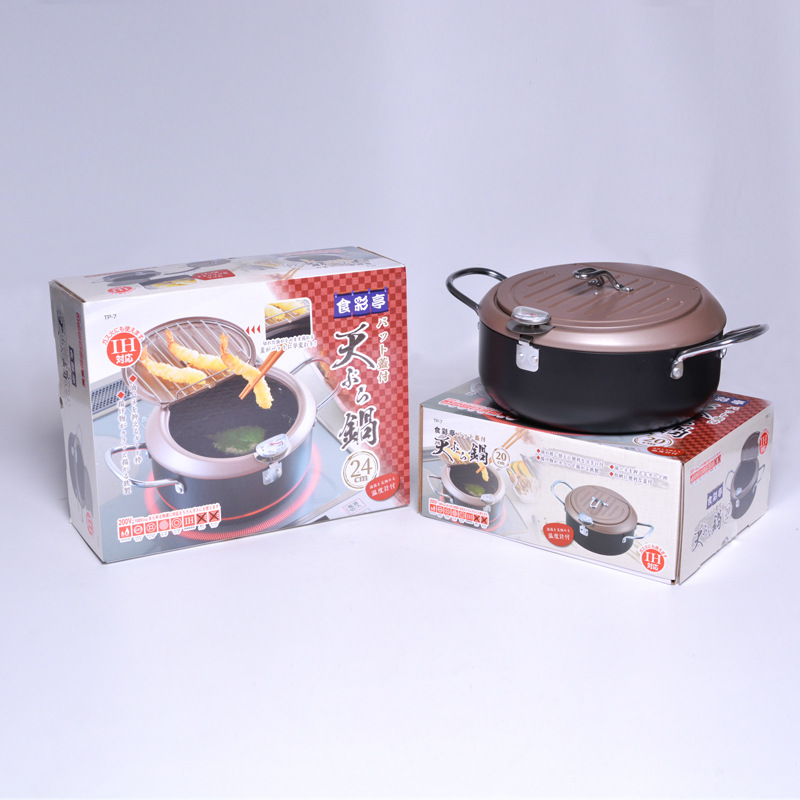 Household Tempura Deep Frying Pan With Thermometer